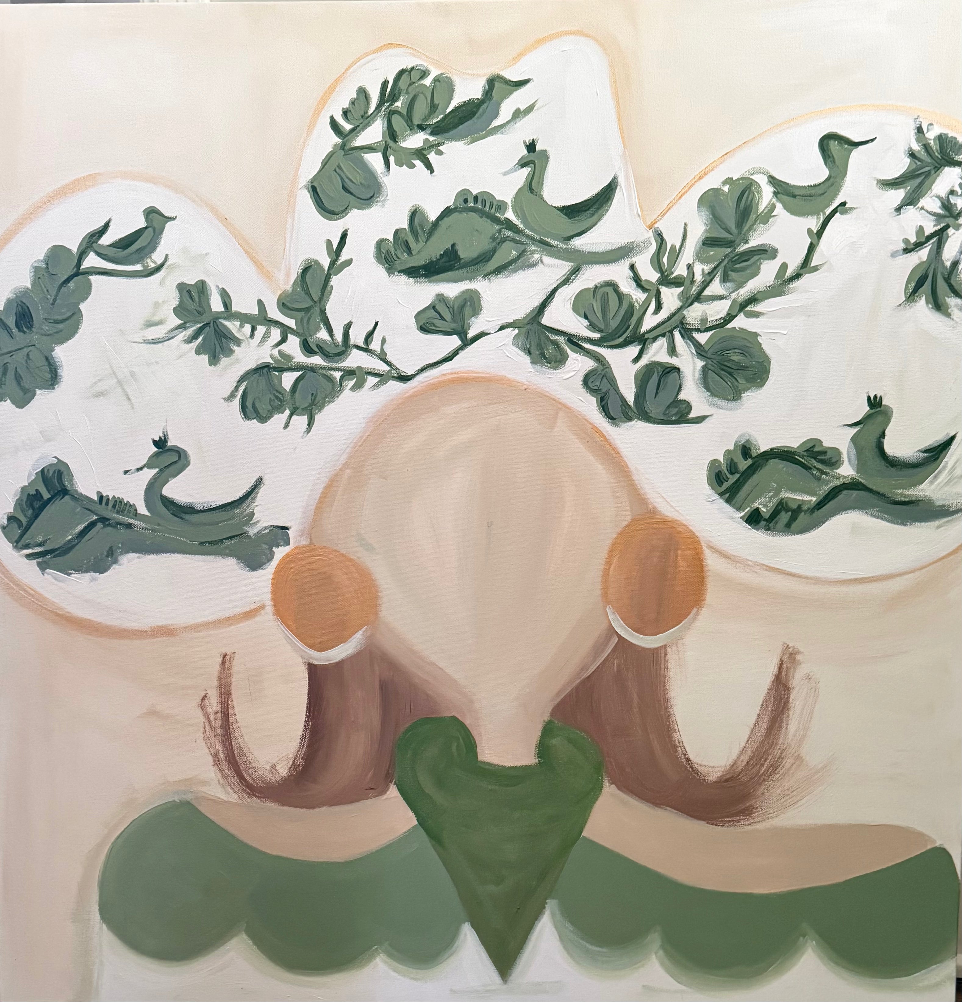 Green Chinoiserie Cowgirl