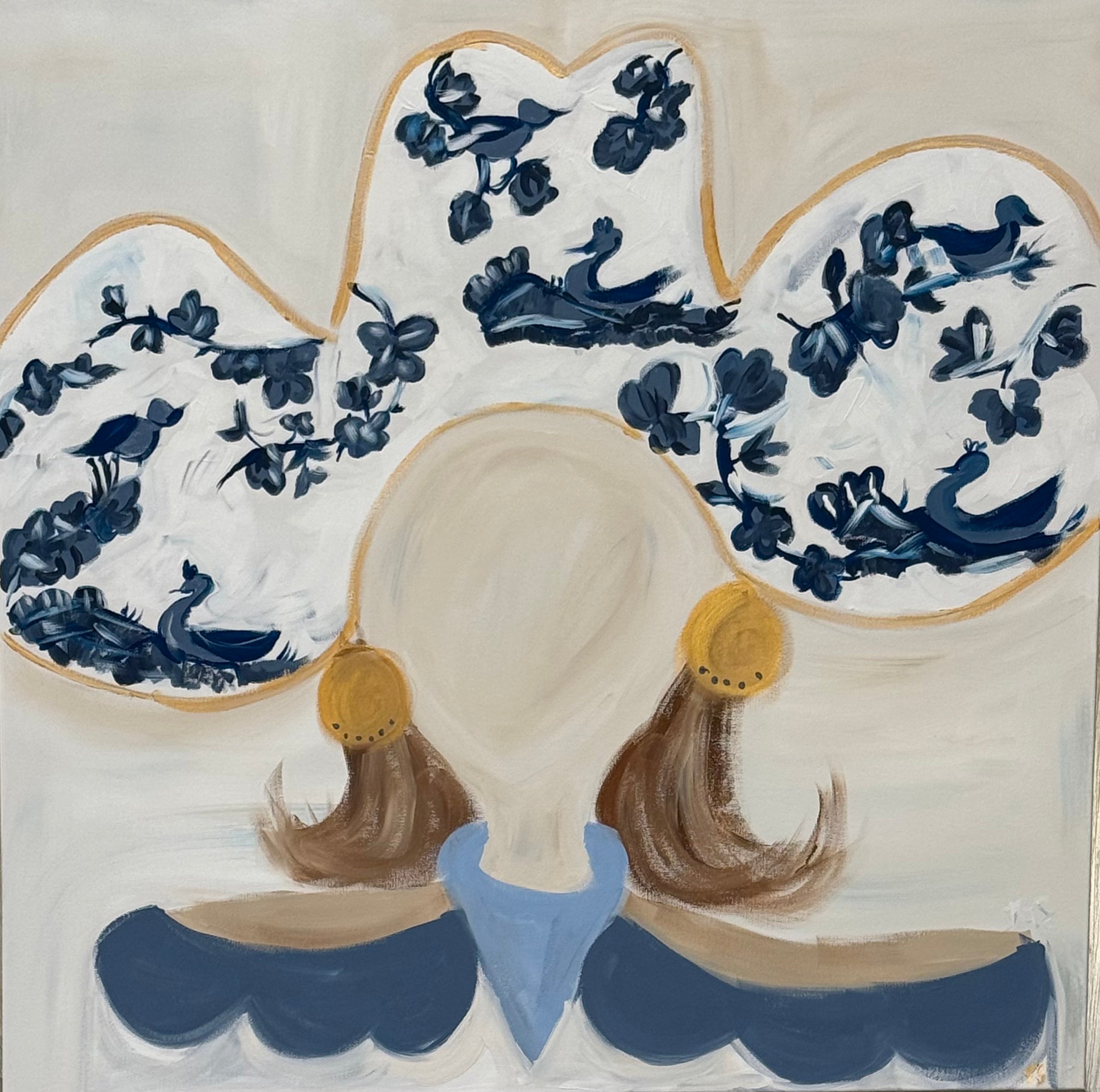 Blue Chinoiserie Cowgirl